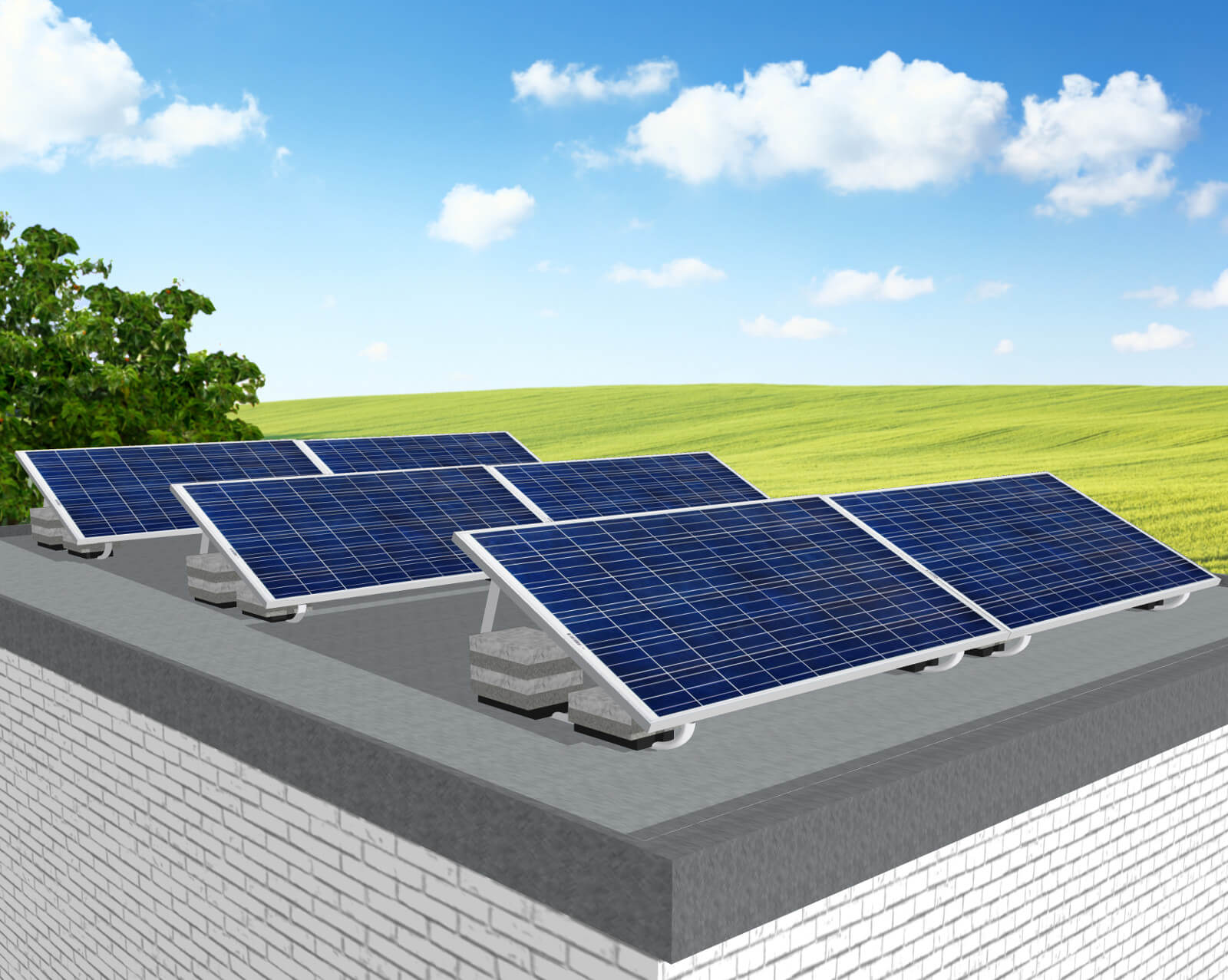Photovoltaikanlage mit 1,68kWp für Garage, Carport, Flachdach zum